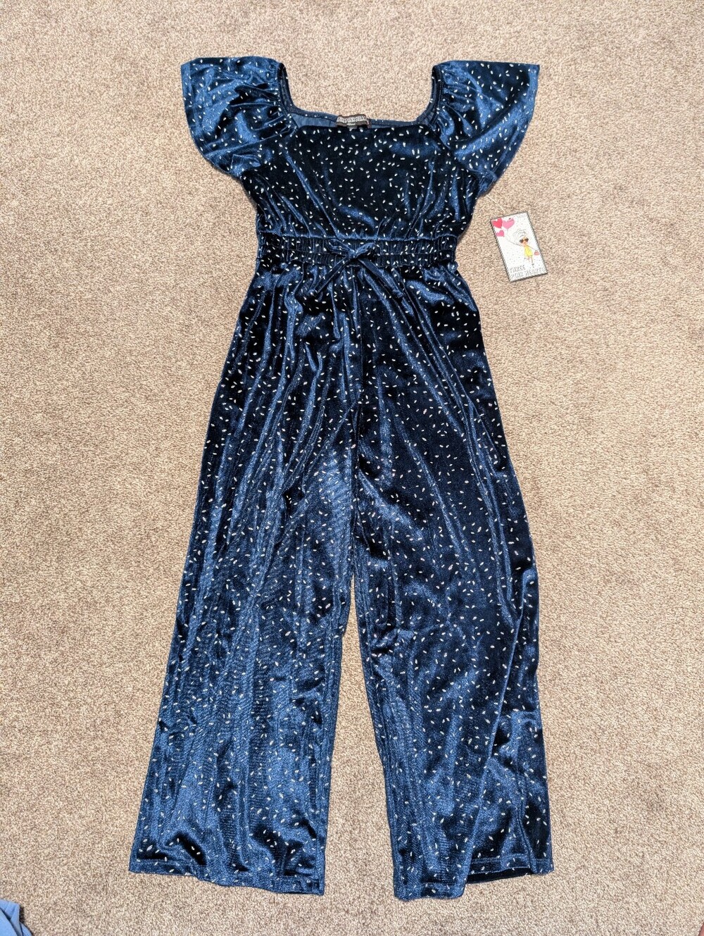 Girls Blue Sparkly Jumpsuit